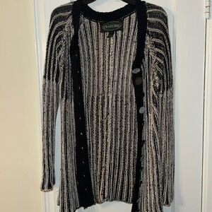 Thick black and white Overland sweater